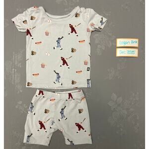 Kyte Baby 18-24mo Vintage Baseball Short Sleeve Pajamas